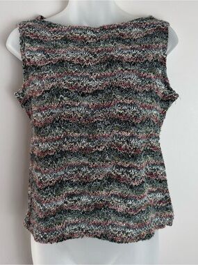 90’s Y2K Jessica Max Colorful Knit Woven Tank Top Size Medium
